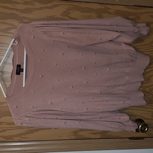 Mauve sweater with Pearls, Large - Picture 1 of 4